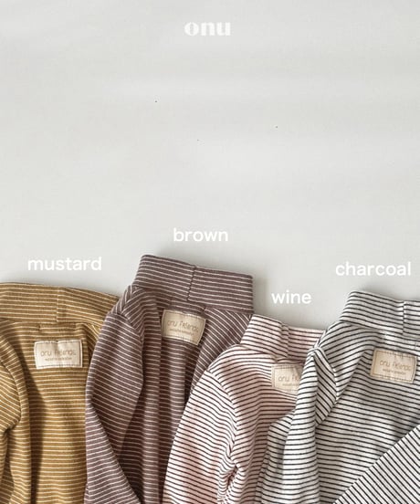 予約 ONU Soft Stripe Mock-Neck Tee
