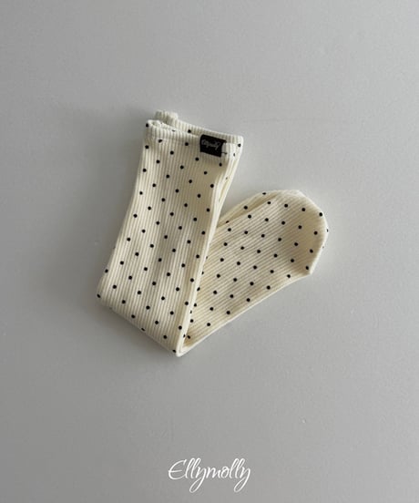 予約Elly Molly Dot Ribbed Fleece-Lined Socks