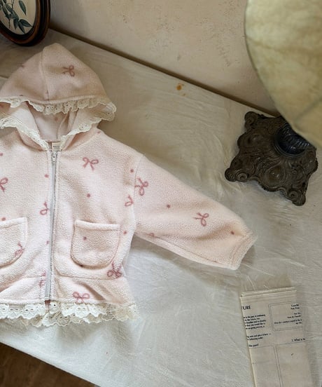 予約 marron Ribbon hood zip-up