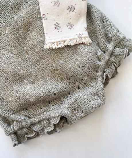予約knit rompers set