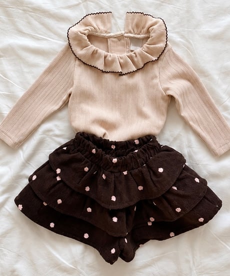 即納Mellow Frill Rib Tee