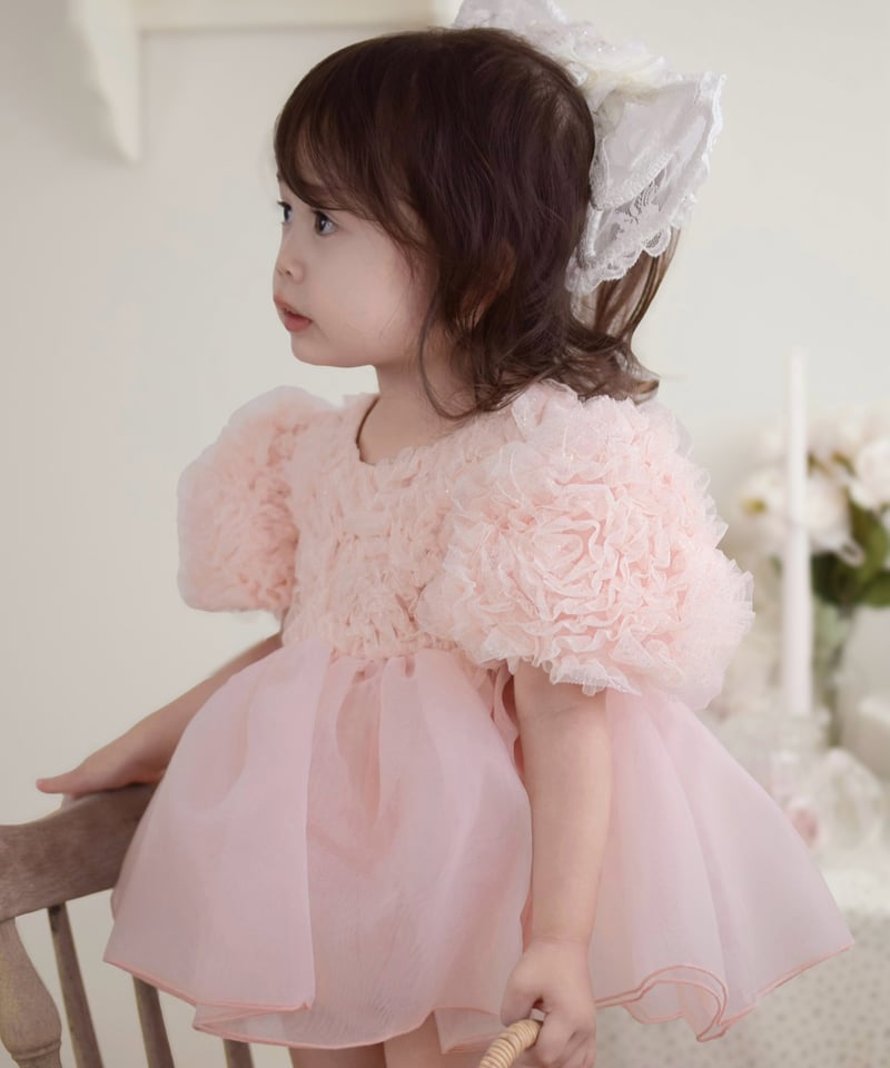 ORENドレス ベビードレス ピンク 花柄 刺繍 ワンピース 即納 OREN Blossom Rose Suit | alli.
