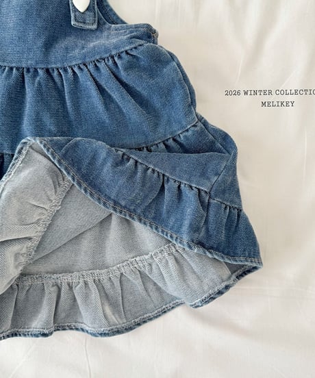 予約 melikey Kang Kang Velvet Denim One Piece