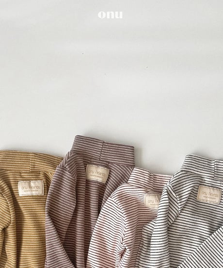 予約 ONU Soft Stripe Mock-Neck Tee
