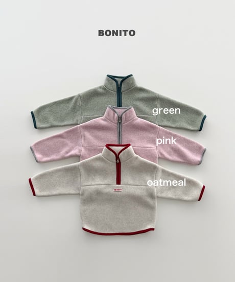 予約 bonito Cotton Candy Color-Block Half-Zip Pullover