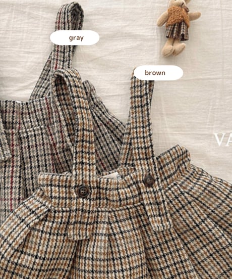 予約 valubebe  Marve check pleated skirt