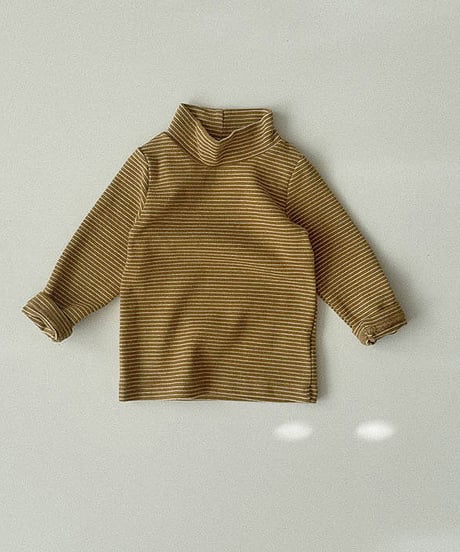 予約 ONU Soft Stripe Mock-Neck Tee