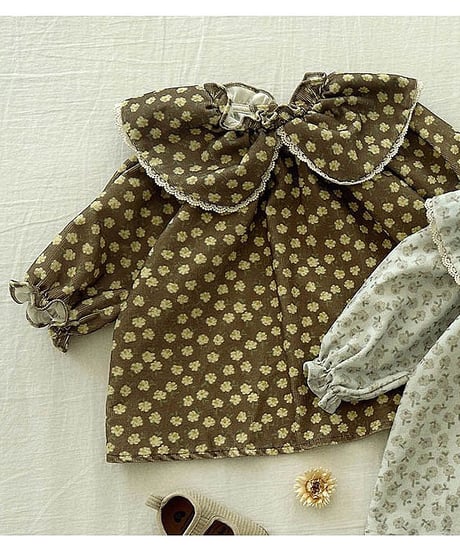 予約 valubebe Color flower golden dress