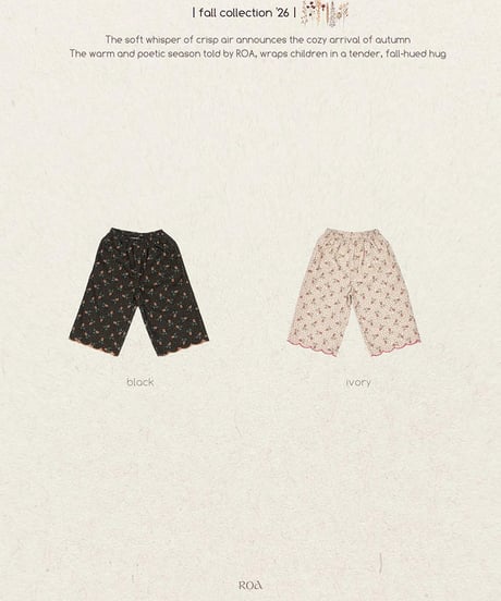 予約 ROA Scallop pants