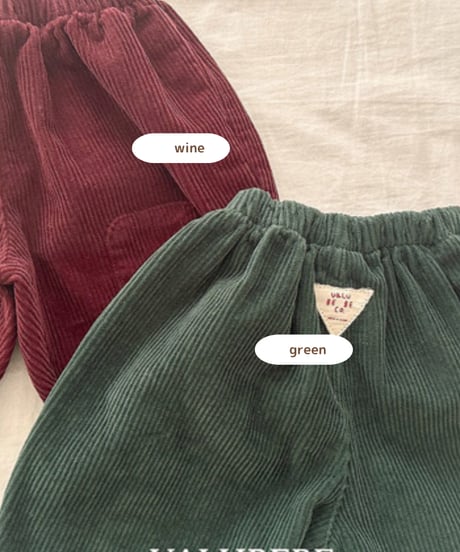 予約 valubebe Pantteok corduroy pants