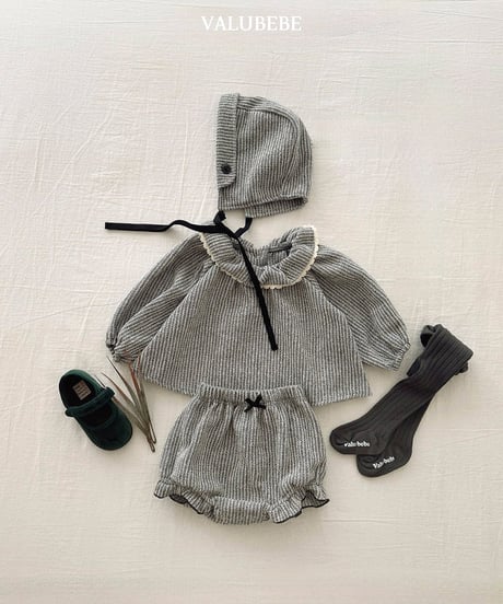 予約 valubebe Herringbone frill blouse