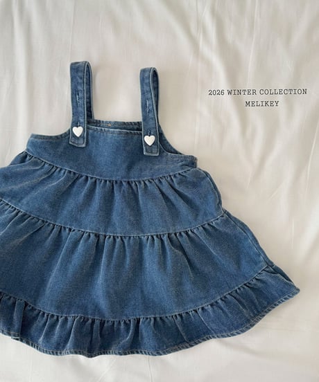 予約 melikey Kang Kang Velvet Denim One Piece