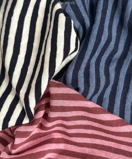 予約minirobe Cozy Stripe 3/4 Sleeve Tee