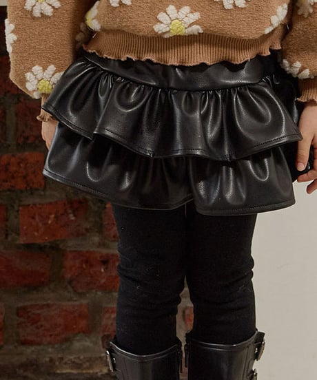 予約 melikey Two-Tiered Ruffle Skirt Leggings