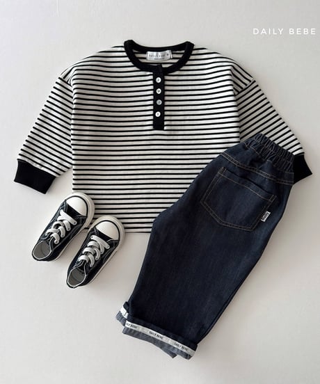 予約 daily bebe Dangara Henry Neck Tee