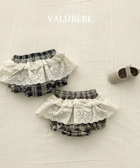 予約 valubebe Check lace bloomer