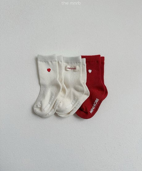 予約minirobe Heart logo socks 3SET