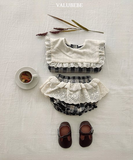 予約 valubebe Check lace bloomer