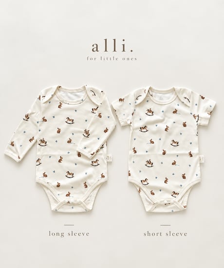 即納 Bunny & Rocking Horse Bodysuit
