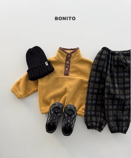 予約 bonito Check Fleece Jogger Pants