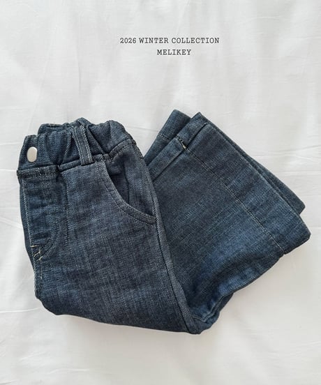 予約 melikey Velvet ribbon denim pants