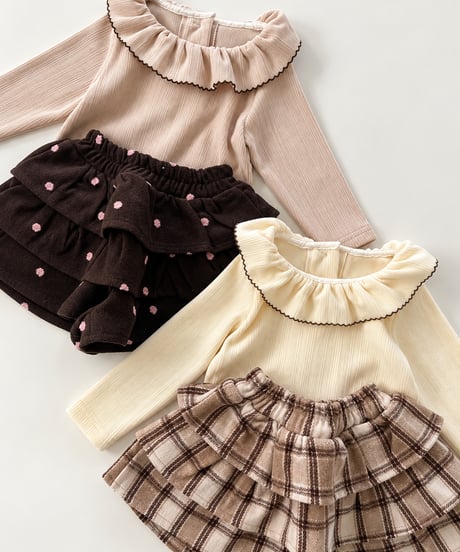 即納Mellow Frill Rib Tee