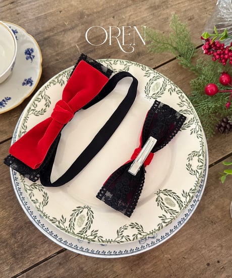 予約 OREN Velvet Ribbon headband