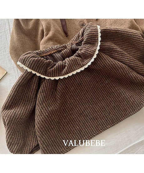 予約 valubebe Herringbone frill blouse