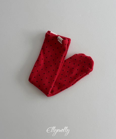 予約Elly Molly Dot Ribbed Fleece-Lined Socks