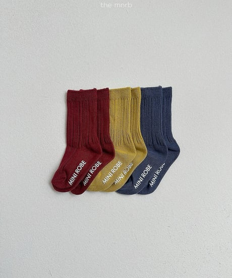 予約minirobe Cotton lip socks 3SET