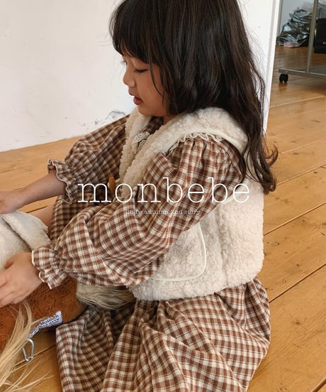 予約 monbebe Lala check one-piece
