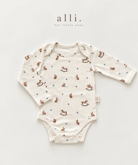 即納 Bunny & Rocking Horse Bodysuit