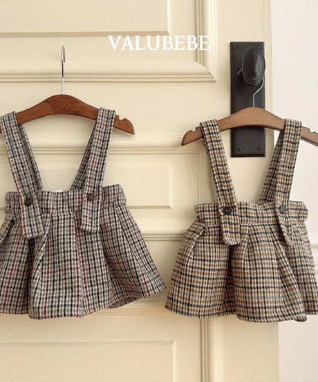 予約 valubebe  Marve check pleated skirt