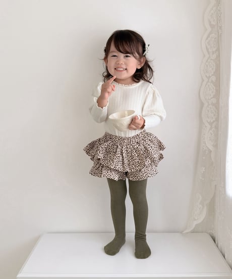 即納 Soft leopard print skirt pants