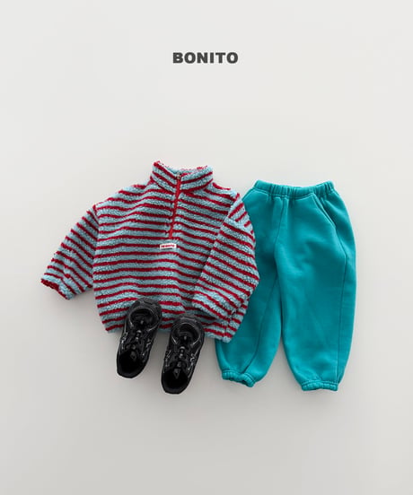 予約 bonito Dumble Stripe Half-Zip man to man