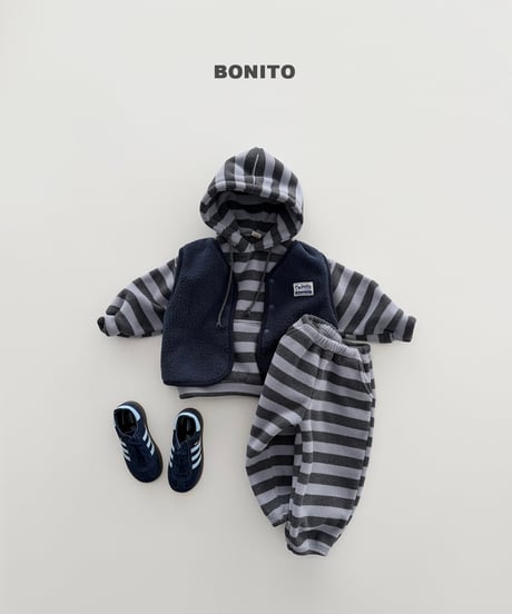 予約 bonito Ddaengkkang Stripe Fleece Hoodie