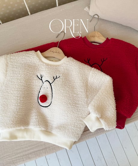 予約 OREN Red-Nosed Rudolph Boa Sweatshirt