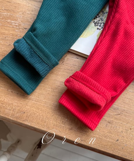 予約 OREN Ho Ho Ho Ribbed Fleece-Lined Leggings
