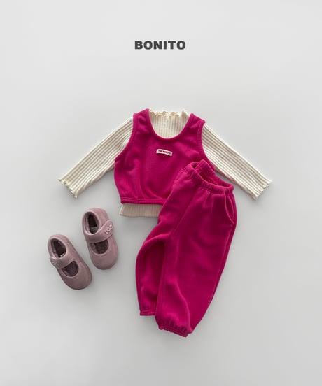 予約 bonito Biscuit Fleece Vest & Jogger Set