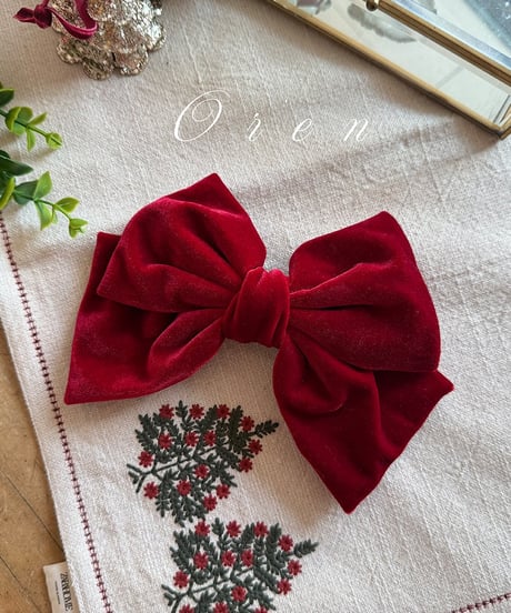 予約 OREN Noël Big Ribbon Hair Clip
