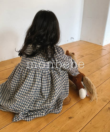 予約 monbebe Lala check one-piece