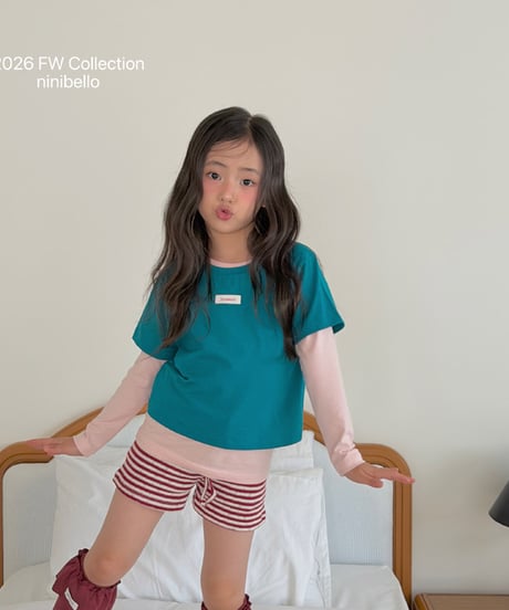 予約 ninibello Layered short-sleeved set
