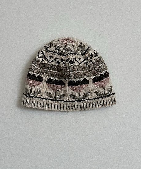 予約minirobe Flower jagard beanie