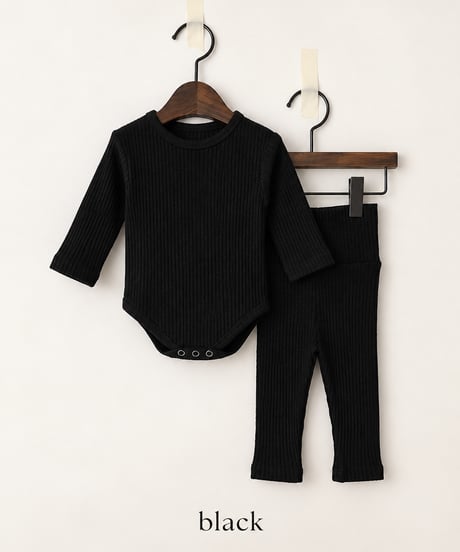 即納Soft Rib Baby body&leggings  Set
