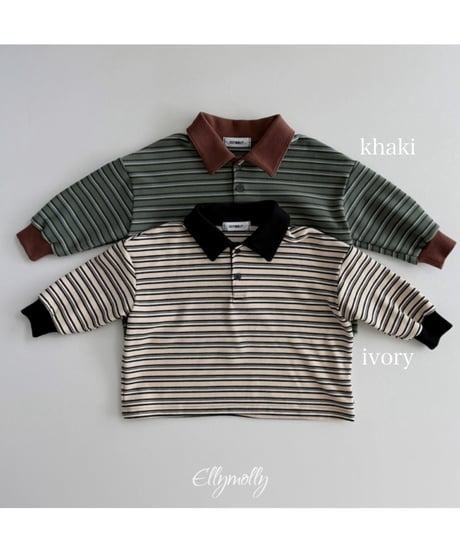 予約Elly Molly Click pitch collar Tee