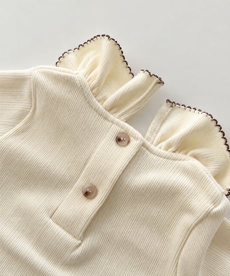 即納Mellow Frill Rib Tee