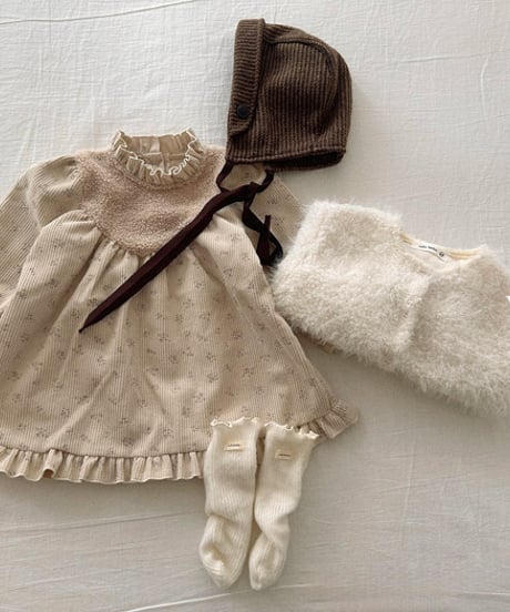 予約 valubebe  Herringbone bonnet hat