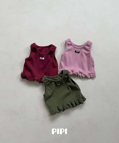 予約pipi Color fril nashi tops