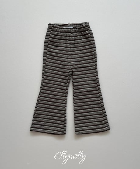 予約Elly Molly Latte stripe boots cut pants