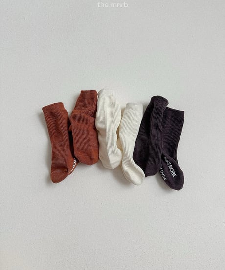予約minirobe Basic Waffle Socks 3SET